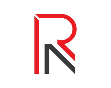 R harfi simgesi ve sembol vektör şablonu çizimi