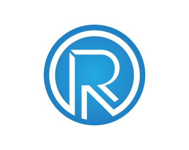 R harfi simgesi ve sembol vektör şablonu çizimi