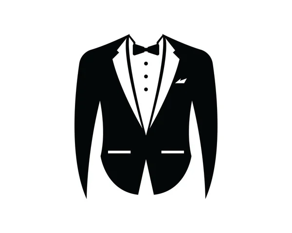 Tuxedo Man Logo Design Vector Illustration — 图库矢量图片