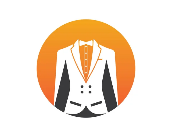 Tuxedo Człowiek Logo Projekt Wektor Ilustracja — Wektor stockowy