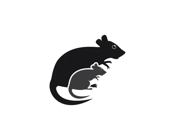 Ratte Cartoon Silhouette Symbol Und Symbol Vektor Illustration — Stockvektor