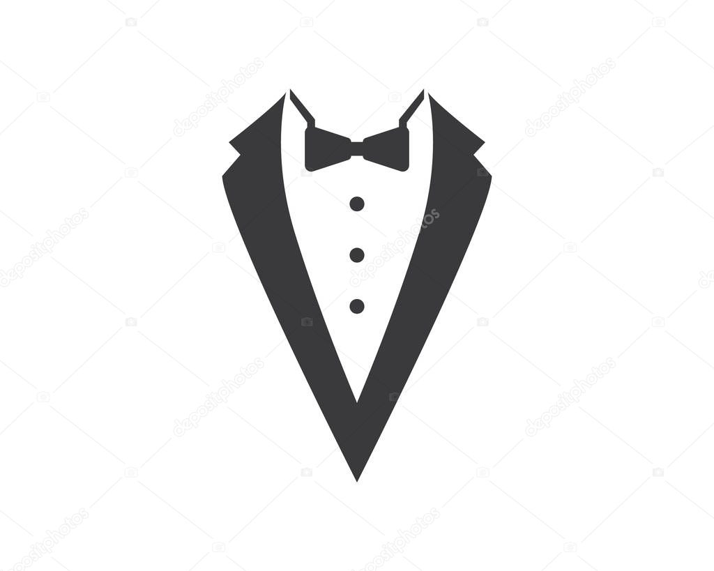 Tuxedo man logo design vector illustration