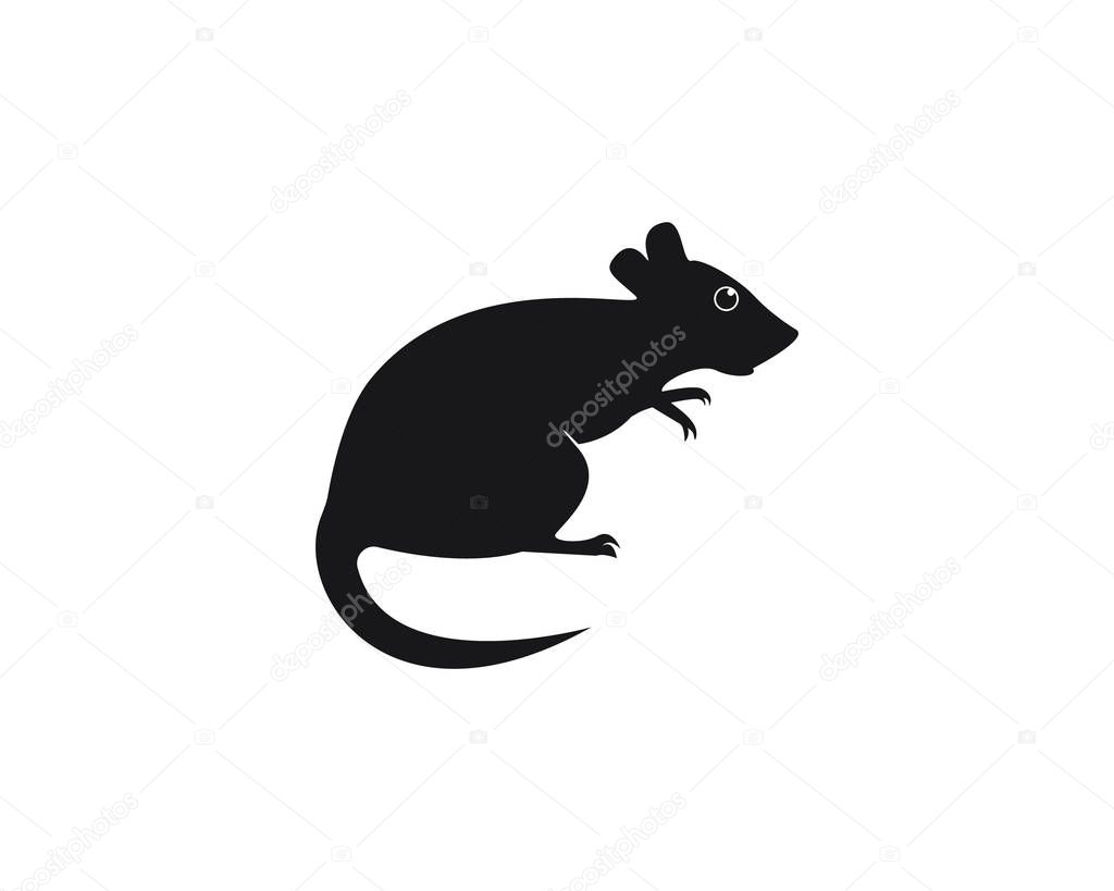 Rat  cartoon silhouette icon and symbol vector illustration