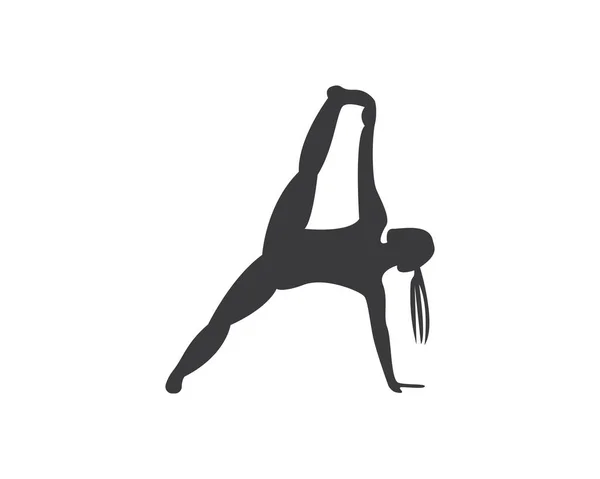 Athletic Ioga Pessoas Logotipo Design Modelo —  Vetores de Stock