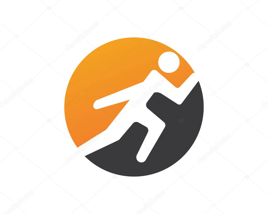 Human running vector logo template character for health Business