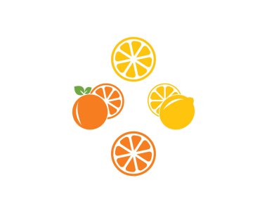 Meyve portakalı ve limon logo vektör şablonu