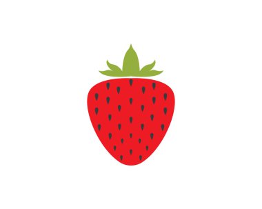 Çilekli meyve logo vektör şablonu