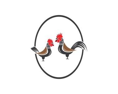 Horoz simgesi logo vektör şablonu