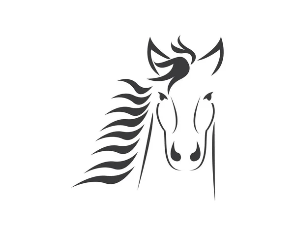 Кінь Логотип Шаблон Векторні Ілюстрації Дизайну — стоковий вектор