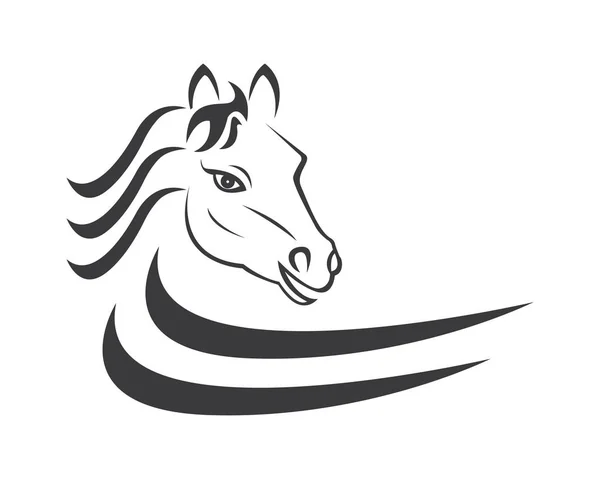 Cavalo Logotipo Modelo Ícone Vetor Ilustração Design — Vetor de Stock