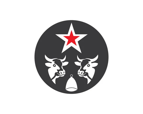 Vaca Cabeza Logo Vector Plantilla Ilustración — Vector de stock