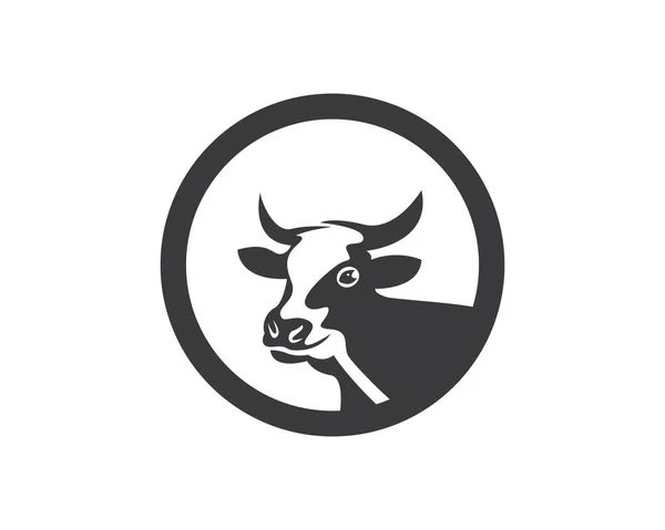 Vaca Cabeza Logo Vector Plantilla Ilustración — Archivo Imágenes Vectoriales