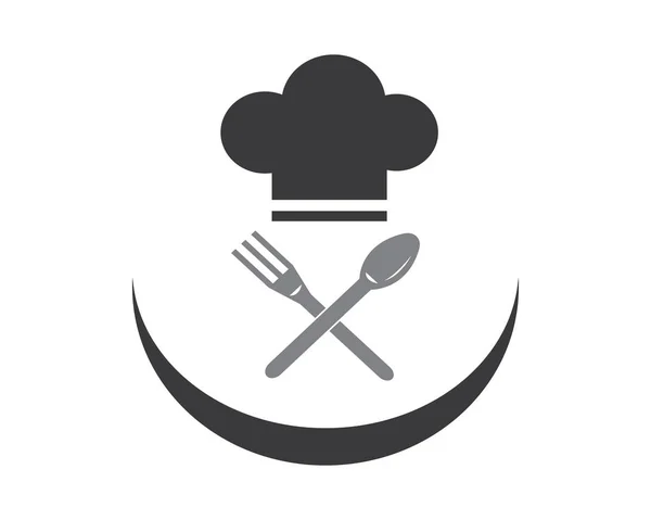 Illustration Vectorielle Logo Icône Chef Restaurant — Image vectorielle