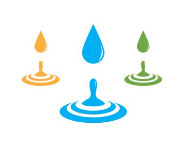 Water drop icon and symbol template