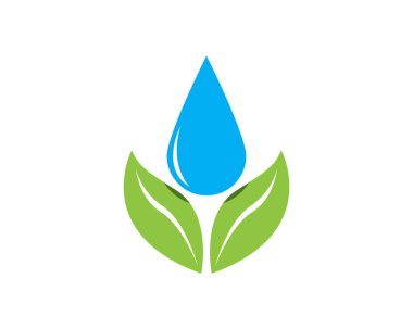 Water drop in leaf logo vector illustration