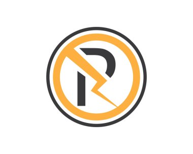 R harfi logo tasarımı kavramı