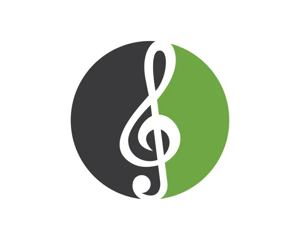 Nota Modelo Design Logotipo Música — Vetor de Stock