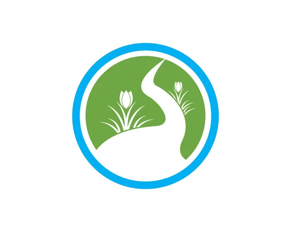 Plantilla Diseño Logotipo River Mountain — Vector de stock