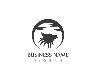 Kurt Başı Silueti Logo Tasarım Vektörü şablonu