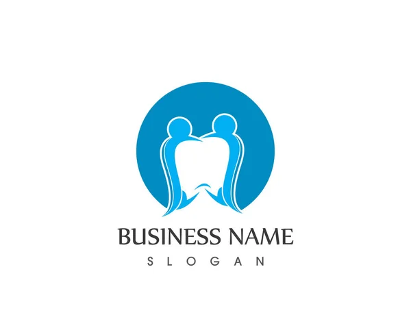 Saúde Dental Pessoas Cuidados Logo Design Template — Vetor de Stock