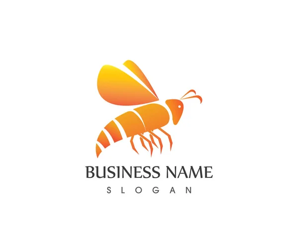 Honey Bee Logo Design Template — Stock Vector