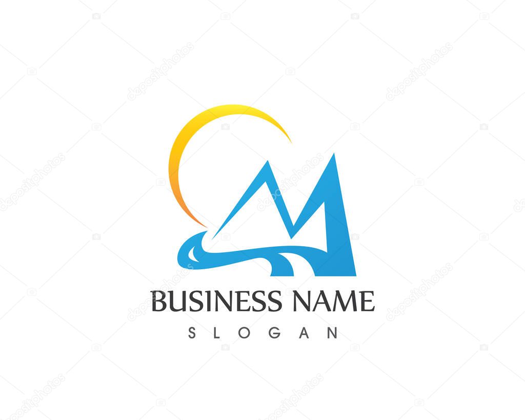 Nature mountain logo vector template