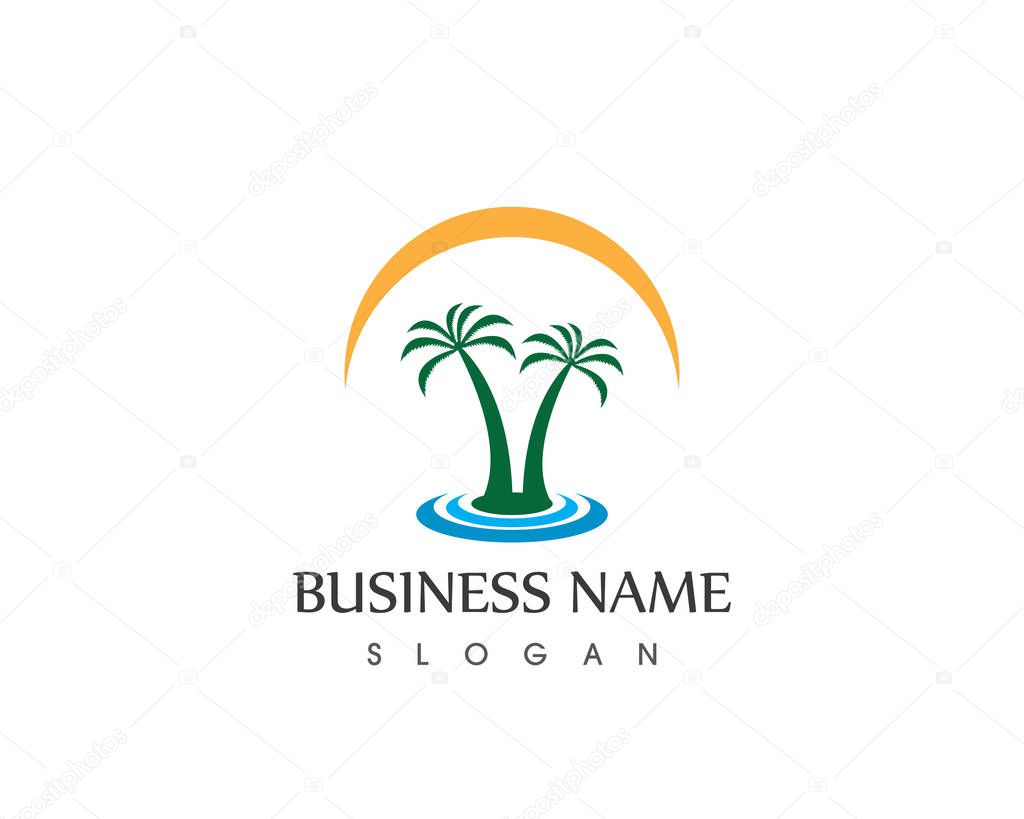 Coconut tree logo vector