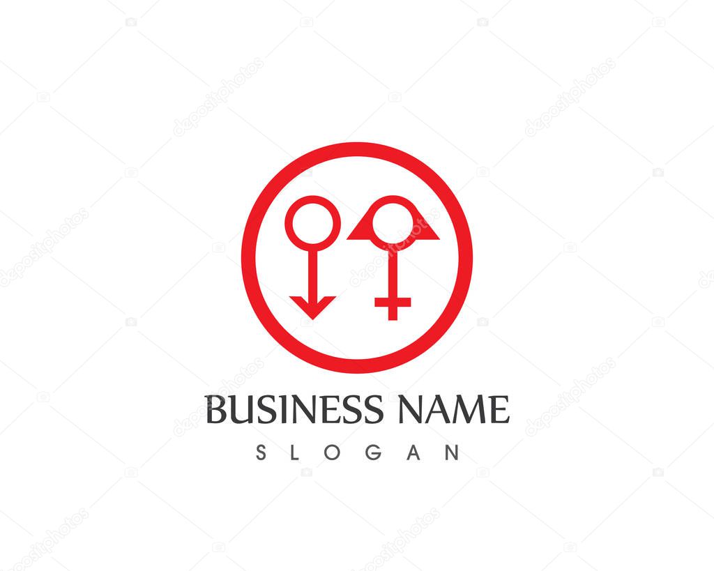 Gender icon symbol logo vector template