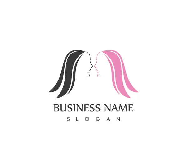 Visage Femme Beauté Spa Logo Vecteur — Image vectorielle