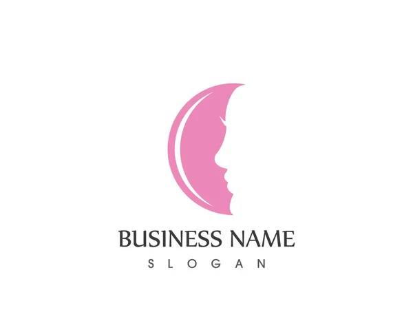 Visage Femme Beauté Spa Logo Vecteur — Image vectorielle