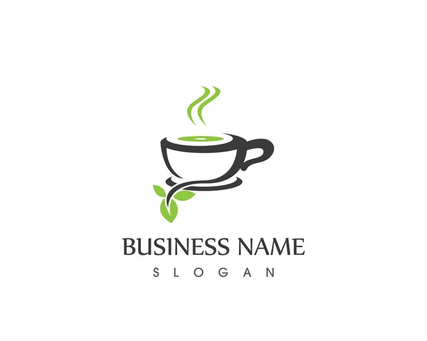 Yeşil Çay Fincanı Logo Vektörü — Stok Vektör