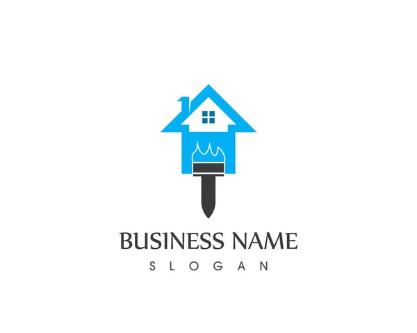 Immobiliare Costruzione Casa Logo Modello — Vettoriale Stock