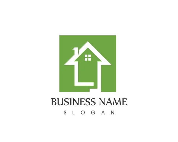 Construção Casa Natureza Logotipo Modelo — Vetor de Stock