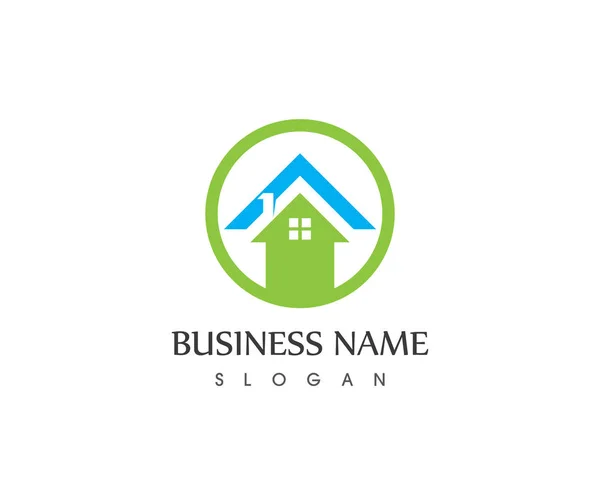 Immobilien Und Gebäude Home Logo Vorlage — Stockvektor