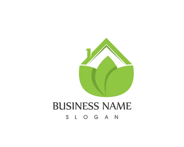 Bâtiment Maison Nature Logo Modèle — Image vectorielle