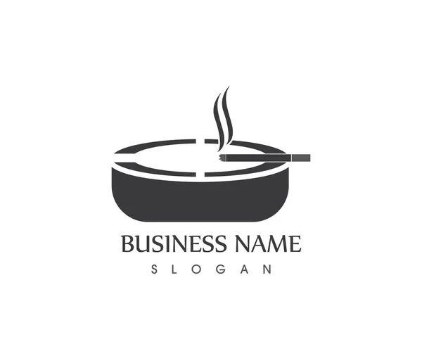 Cinzeiro Fumando Logotipo Modelo — Vetor de Stock