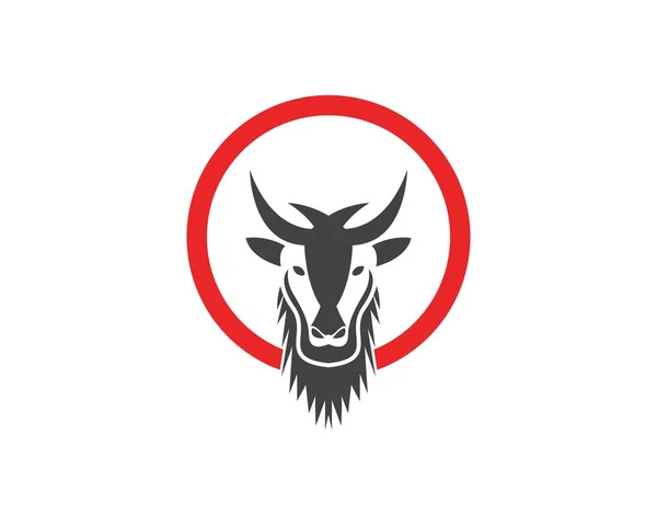 Keçi Başı Logo Tasarım Şablonu — Stok Vektör