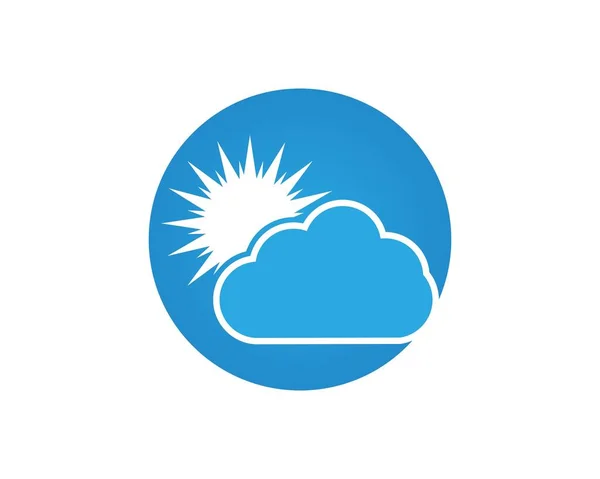 云与太阳天气标志设计模板 — 图库矢量图片