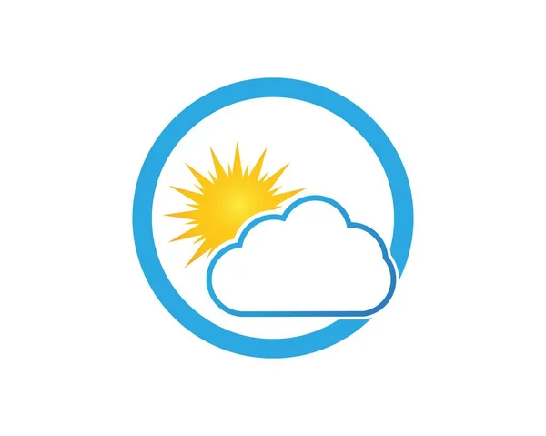 Moln Och Sol Väder Logotyp Mall — Stock vektor