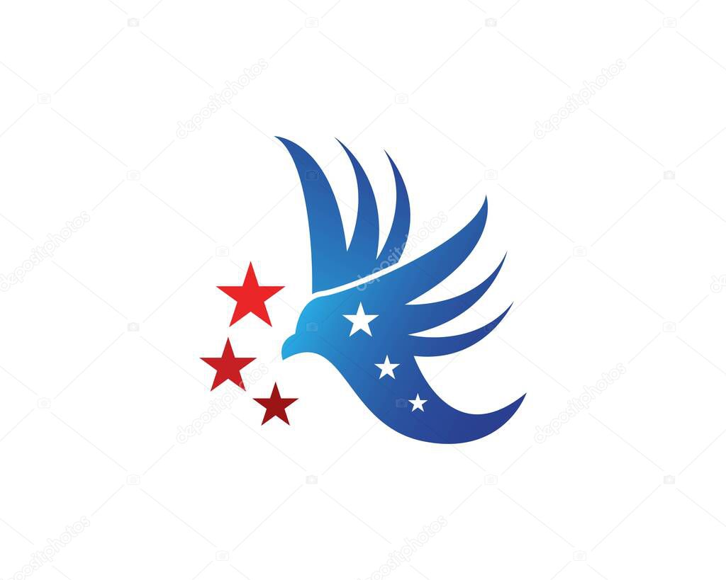 Falcon Eagle Bird Logo Template vector ico