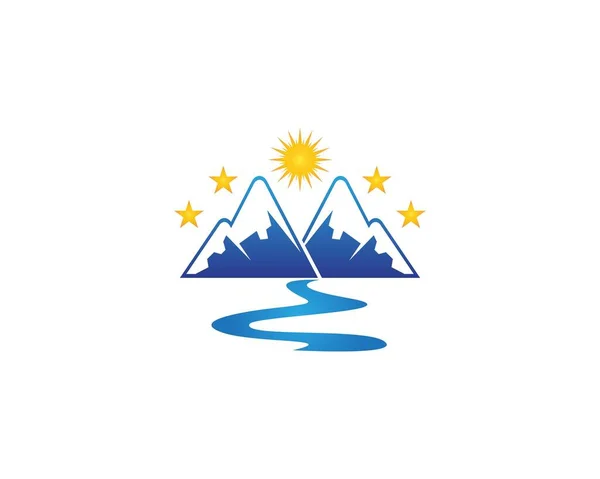 Natura Góra Logo Wektor Szablon — Wektor stockowy