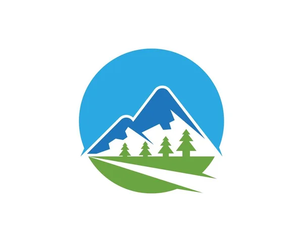 Nature Mountain Logo Vector Template — Stock Vector