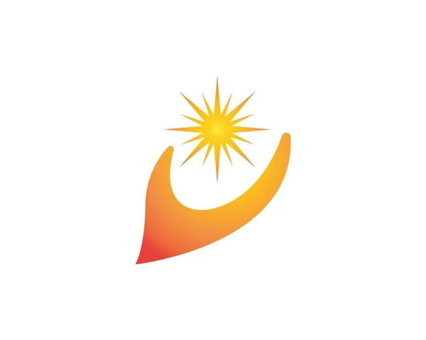 Sol Handen Logo Design — Stock vektor