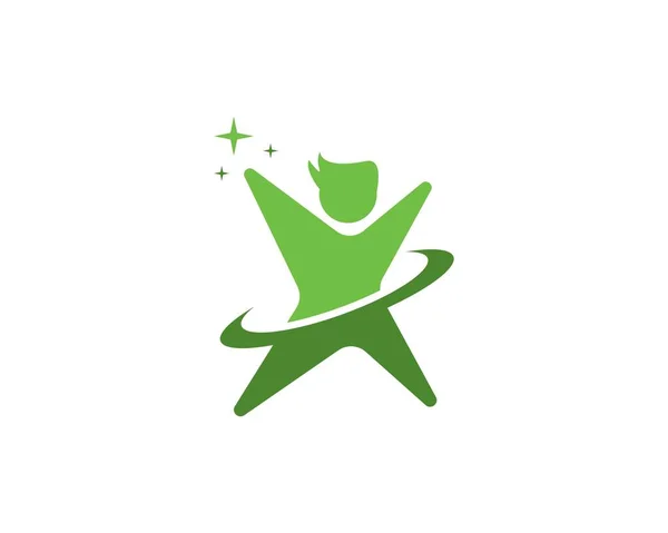 Modèle Drôle Conception Logo Enfant — Image vectorielle