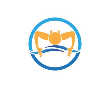 Yüzen insanlar logo vektör çizimi