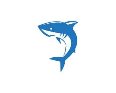 Köpekbalığı logo şablonu vektör çizimi