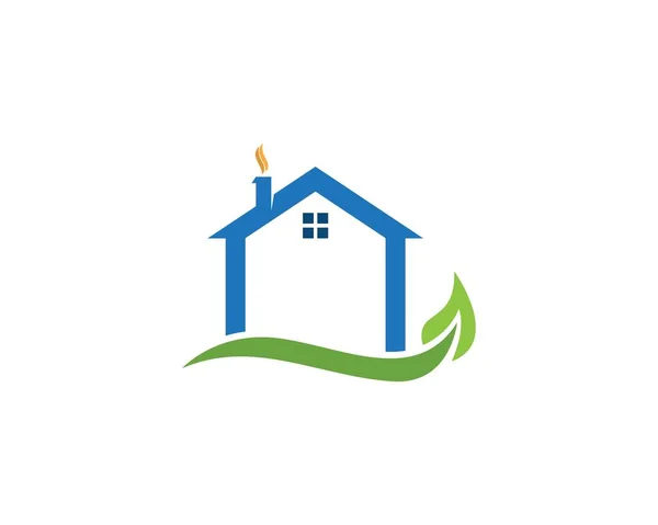 Construção Casa Natureza Logotipo Design —  Vetores de Stock