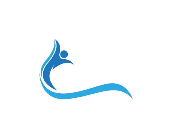 People Surfing Logo Design — Stock Vector