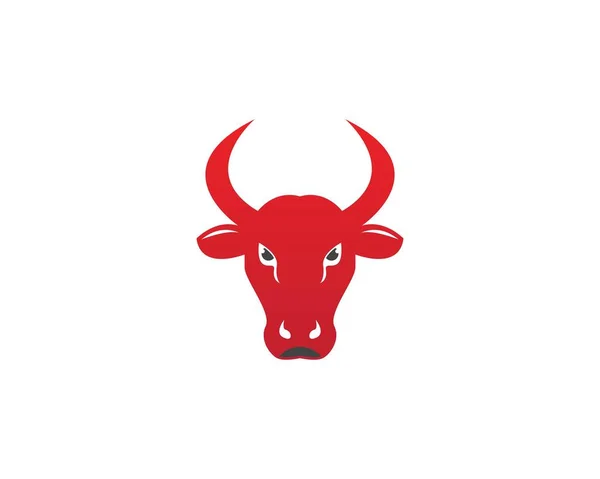 Toro Rojo Cabeza Logo Diseño Plantilla — Vector de stock