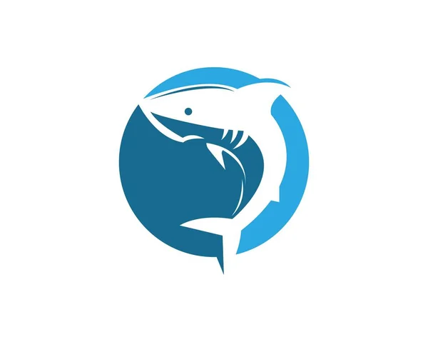 Shark Logo Plantilla Vector Ilustración — Vector de stock